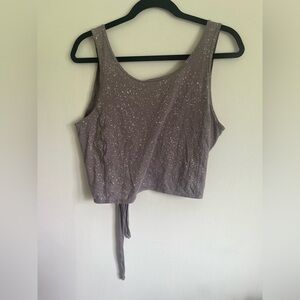 Lululemon Pilates Yoga Its A Tie Bow Open Back Tank Splatter Dye Dusty Dawn US 6